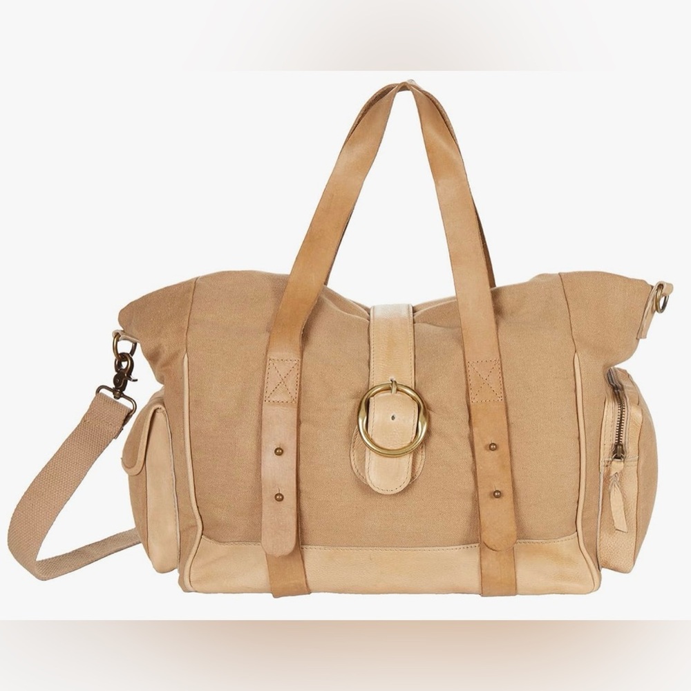 NWT Free People Cape Canvas Tote in Tea Stain - Picture 3 of 10